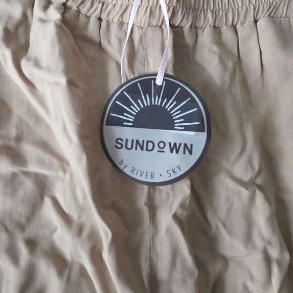 Sundown By River + Sky Wide Leg Relaxed Fit Elastic Waist Pants, S - Picture 3 of 7